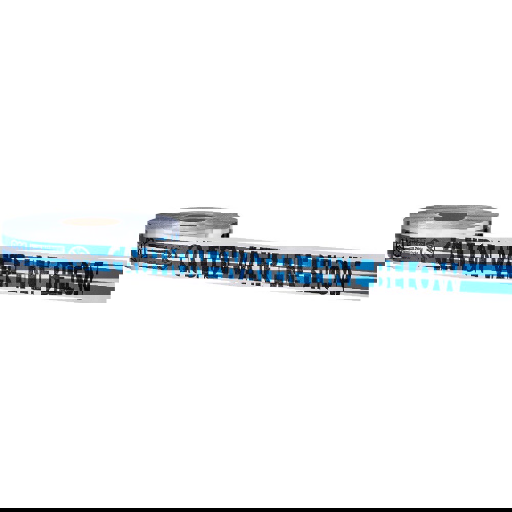 Underground Utility Marking Tape; Tape Type: Detectable ; APWA Color Meaning: Sewers & Drain Lines ; Legend Color: Blue ; Legend: CAUTION WATER LINE BELOW ; Roll Width: 3in ; Roll Length (Feet): 1000.00